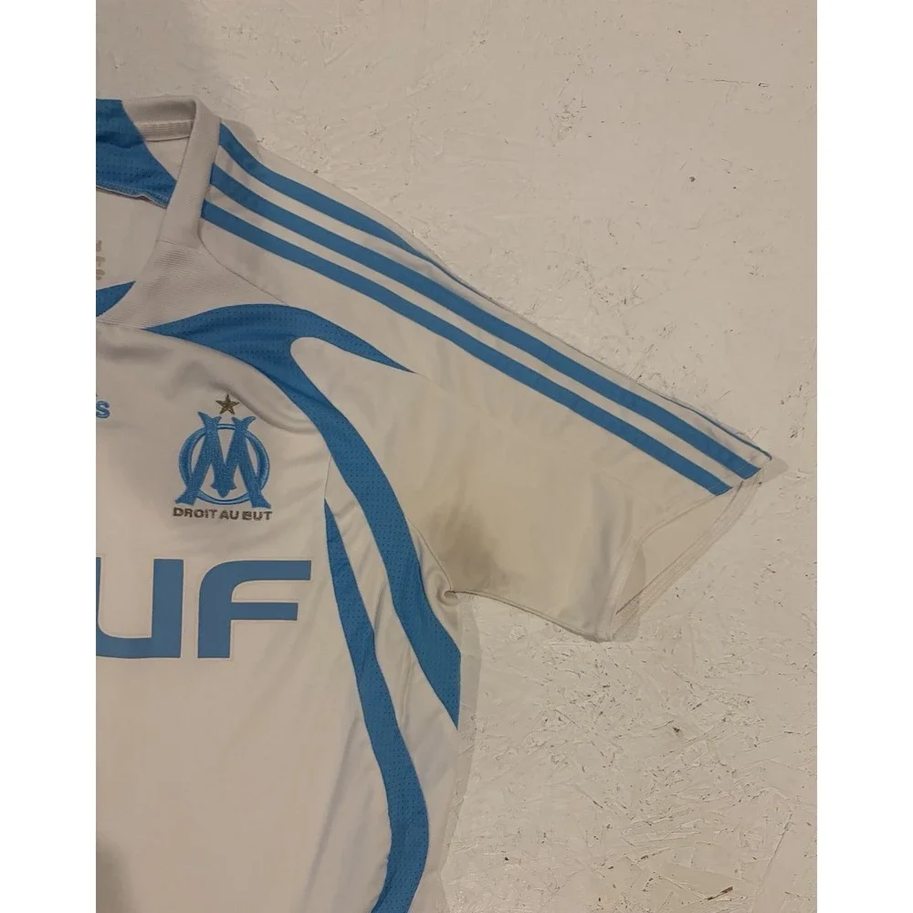 Adidas OLYMPIQUE MARSEILLE 2007-2008 Home Soccer Futbol Jersey Mens S (695732)